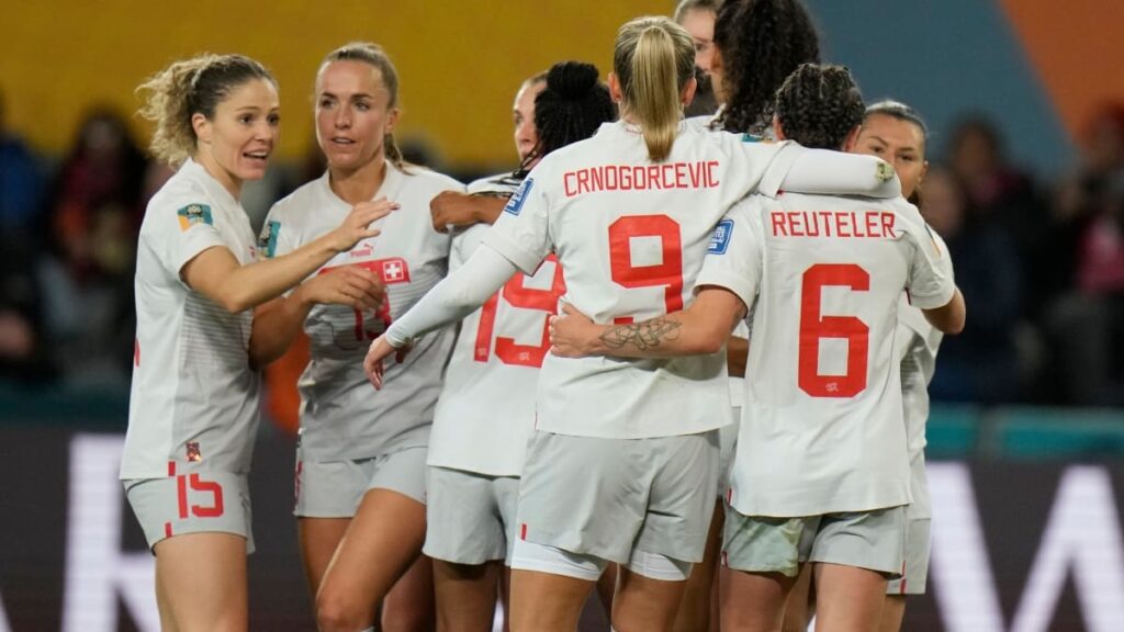 Selección de Suiza celebrando.