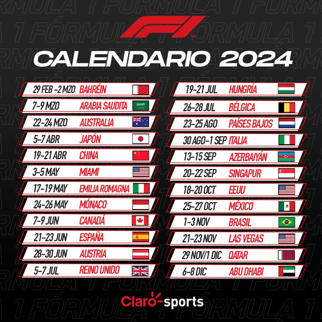 La Fórmula 1 Da A Conocer El Calendario Con 24 Carreras, Incluido El GP ...