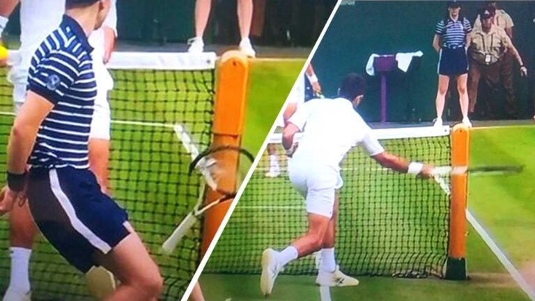 ¡Momento de furia! Djokovic rompe su raqueta por frustración en la final de Wimbledon
