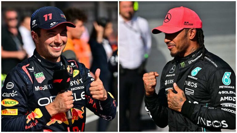 Checo Pérez y Lewis Hamilton viven un nuevo episodio de sus épicas batallas en F1