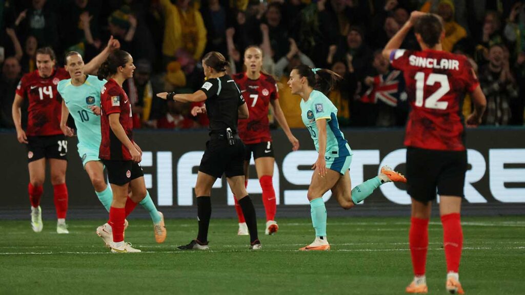 Hayley Raso brilló en el triunfo de Australia ante Canadá. Reuters