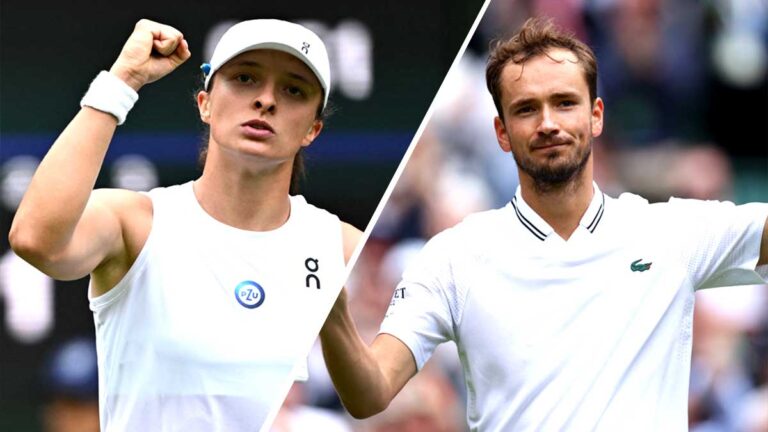 Iga Swiatek y Daniil Medvedev avanzan en una caótica jornada en Wimbledon