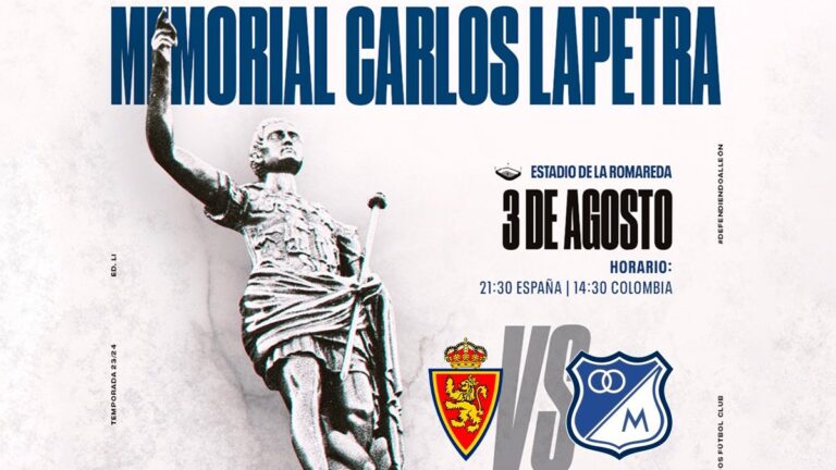 Millonarios, invitado a jugar contra Real Zaragoza en el Trofeo Carlos Lapetra