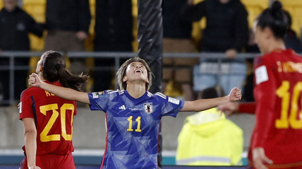 Mina Tanaka celebra la goleada de Japón a España. Reuters