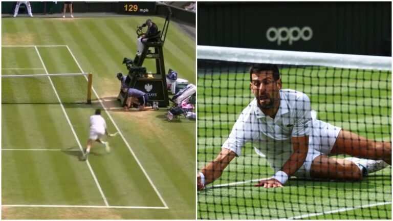 El brutal punto que rescata Djokovic casi en el suelo, pero que Alcaraz se lleva