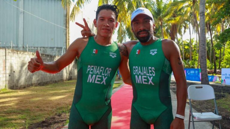 Aram Peñaflor y Crisanto Grajales, oro y plata para México en triatlón varonil de Juegos Centroamericanos 2023