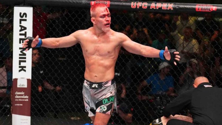 Elves Brenner revive pese a brutal cortada en la frente y noquea a Guram Kutateladze en UFC Vegas 76