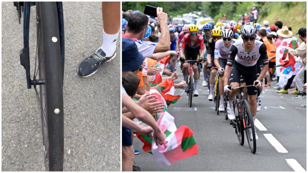 Las tachuelas dañan la fiesta en el Tour de Francia.