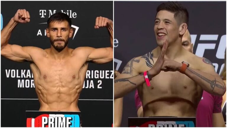 Brandon Moreno y Yair Rodríguez pintan de tricolor la ceremonia de pesaje de UFC 290: ¡Viva México cabrones!