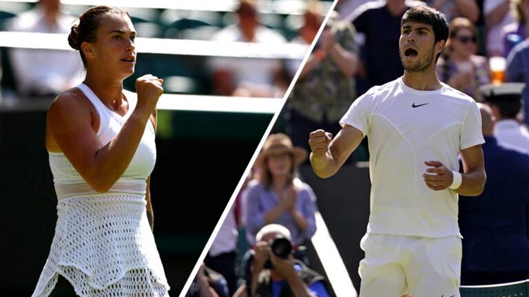 Aryna Sabalenka y Carlos Alcaraz dan un paso más en la búsqueda del título de Wimbledon