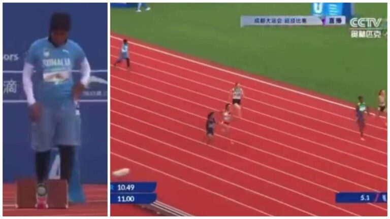 Atleta de Somalia da la exhibición más bochornosa en los 100 metros tras ser inscrita por ser sobrina del presidente de la federación