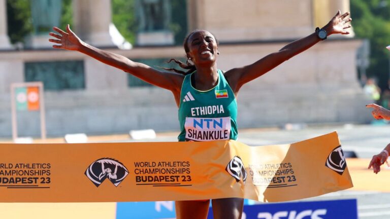 Amane Shankule se corona en el maratón femenil del Mundial de Atletismo 2023