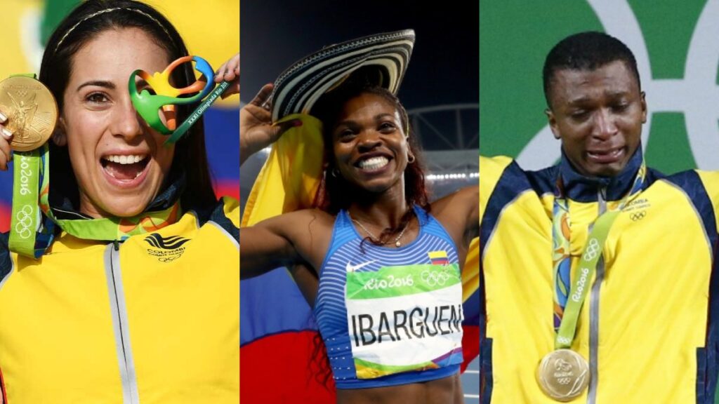 Mariana Pajón, Caterine Ibarguen y Óscar Figueroa. 