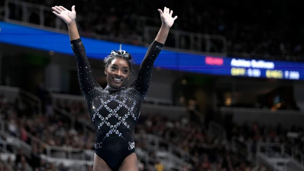 Simone Biles en el Campeonato de Gimnasia de Estados Unidos.