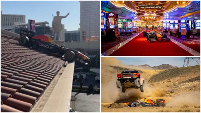 La noche loca de Checo Pérez en Las Vegas al estilo ‘The Hangover’: ¡su auto acabó en el techo del Caesars Palace!