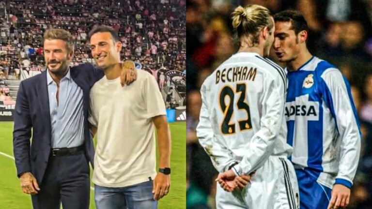 Scaloni y Beckham, el reencuentro 20 años después