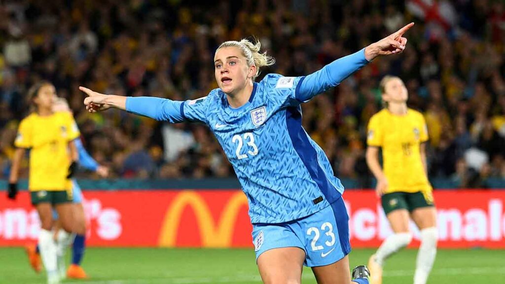 Alessia Russo celebra el tercer gol de Inglaterra ante Australia. Reuters