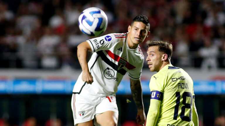 Sao Paulo ‘arropa’ a James Rodríguez tras fallar su penal ante Liga de Quito