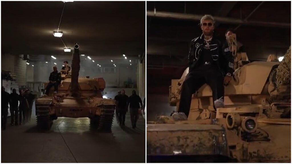 Jake Paul y su llegada sobre un tanque de guerra | Captura de Pantalla