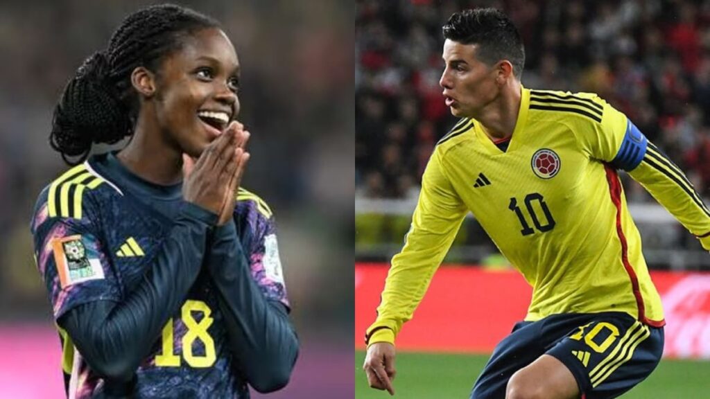 Linda Caicedo y James Rodríguez con la Selección.