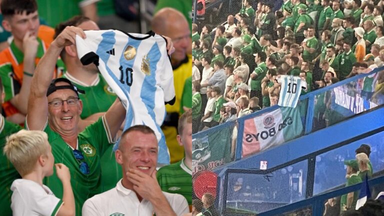 Los hinchas de Irlanda llevaron camisetas de Argentina contra Francia