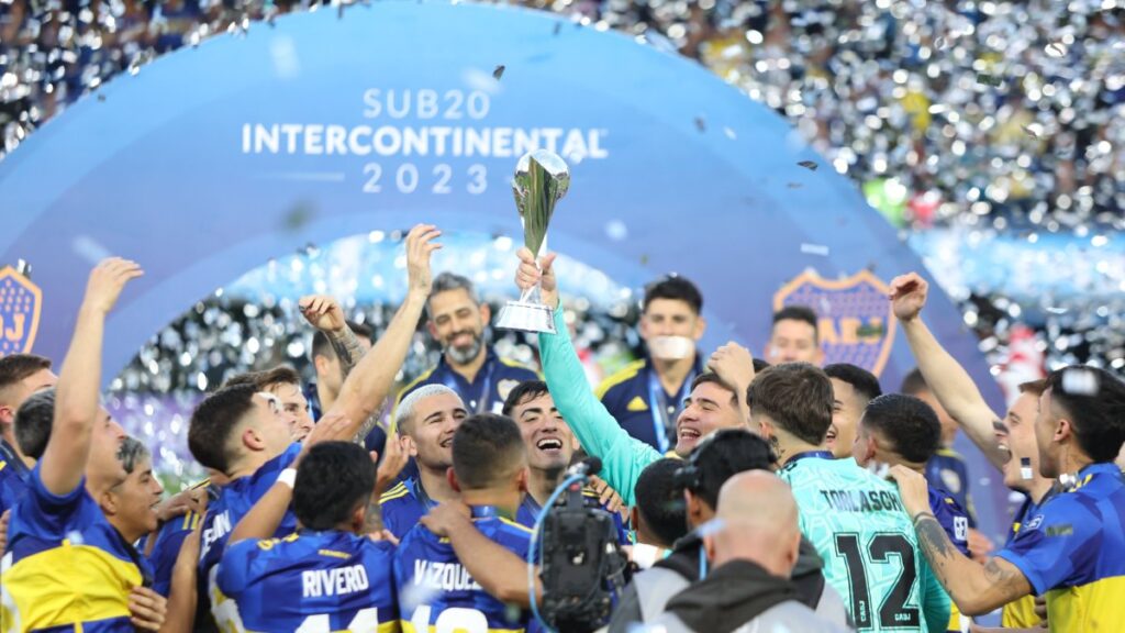 La celebración de Boca campeón juvenil. Foto: Boca Oficial.