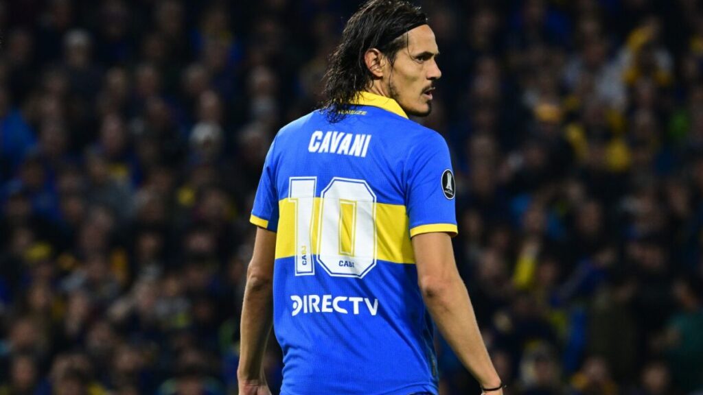 Edinson Cavani, durante un partido de Boca. Foto: Boca Juniors.
