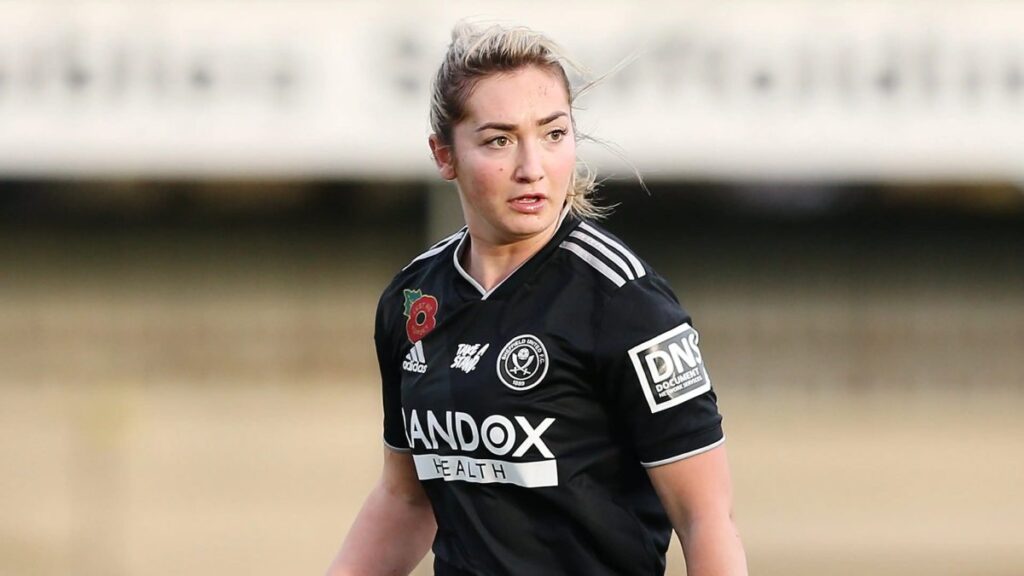 Maddy Cusack, durante un partido con Sheffield. Foto: Sheffield.