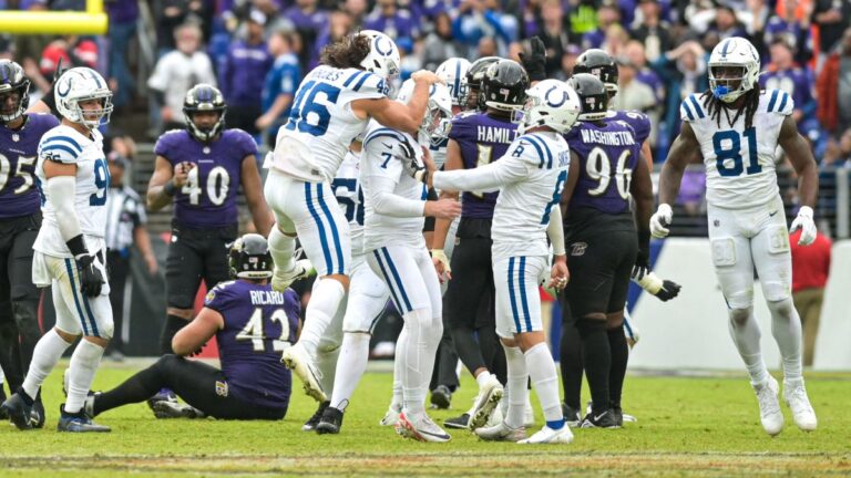 Matt Gay patea en tiempo extra y con ello Colts derrota a los Ravens