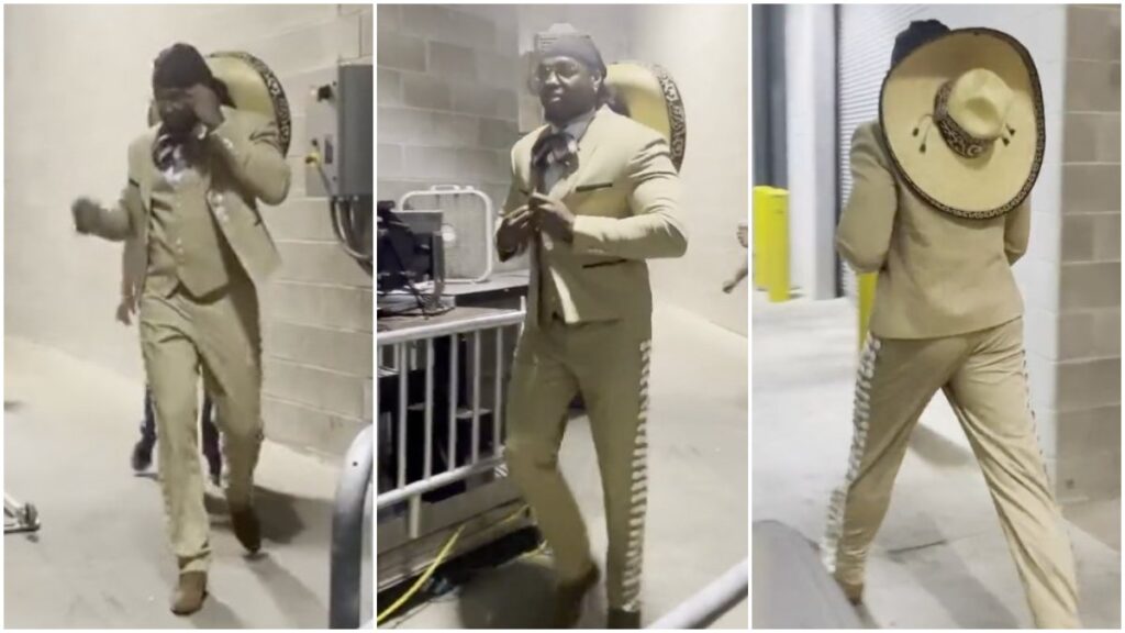 Derrick Henry, corredor de los Titans, llegó vestido de charro al estadio para disputar la semana 2 de la NFL.