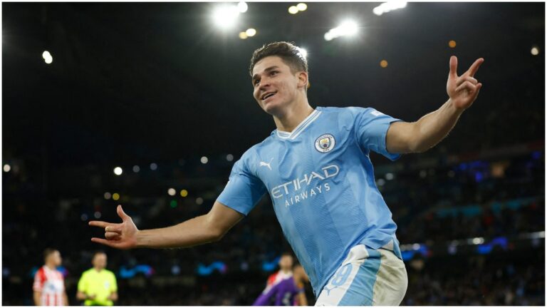 Haaland desaparece, pero Julián Álvarez salva al Manchester City ante el Estrella Roja en la Champions