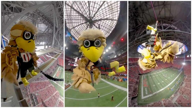 ¡Increíble! Así fue la entrada de la mascota de los Falcons previo al duelo ante Panthers