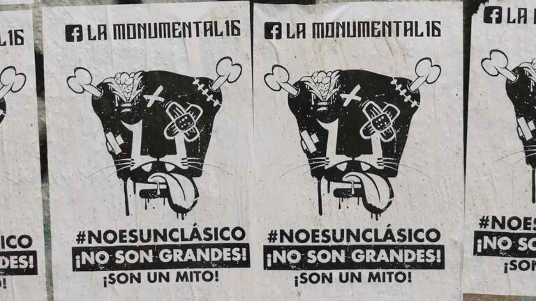 “¡No son grandes!”, La Monumental coloca carteles como intimidación para Pumas previo al Clásico Capitalino