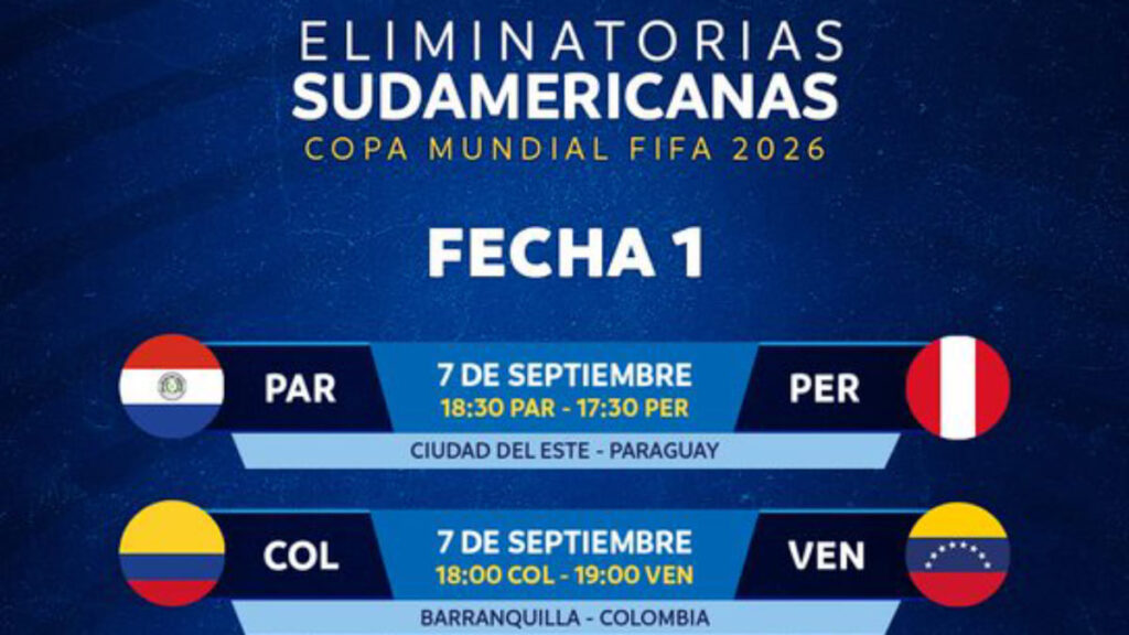 Hora de los partidos de hoy en las Eliminatorias Sudamericanas