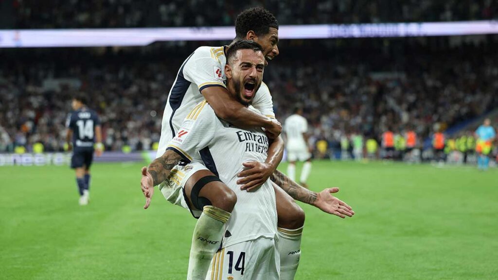 Joselu celebra el gol del triunfo del Real Madrid. Reuters