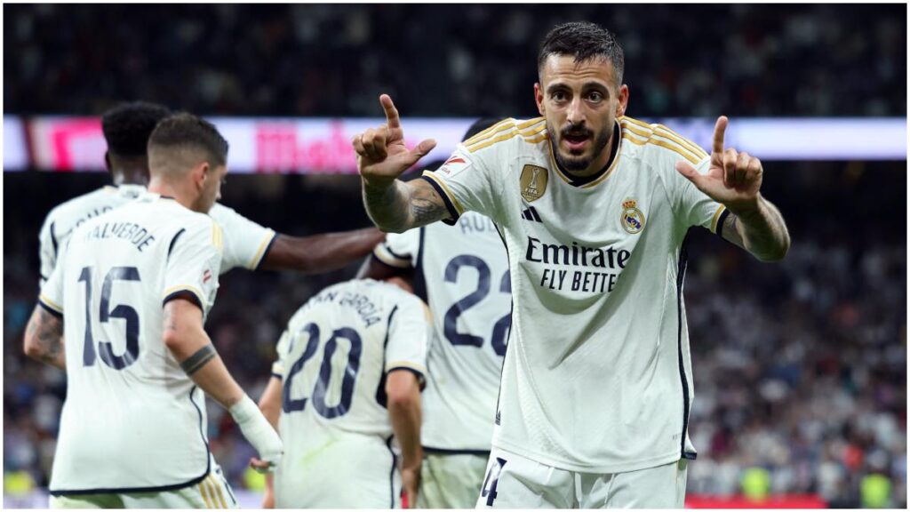 Joselu celebra su gol con el Real Madrid | Reuters; Infantes