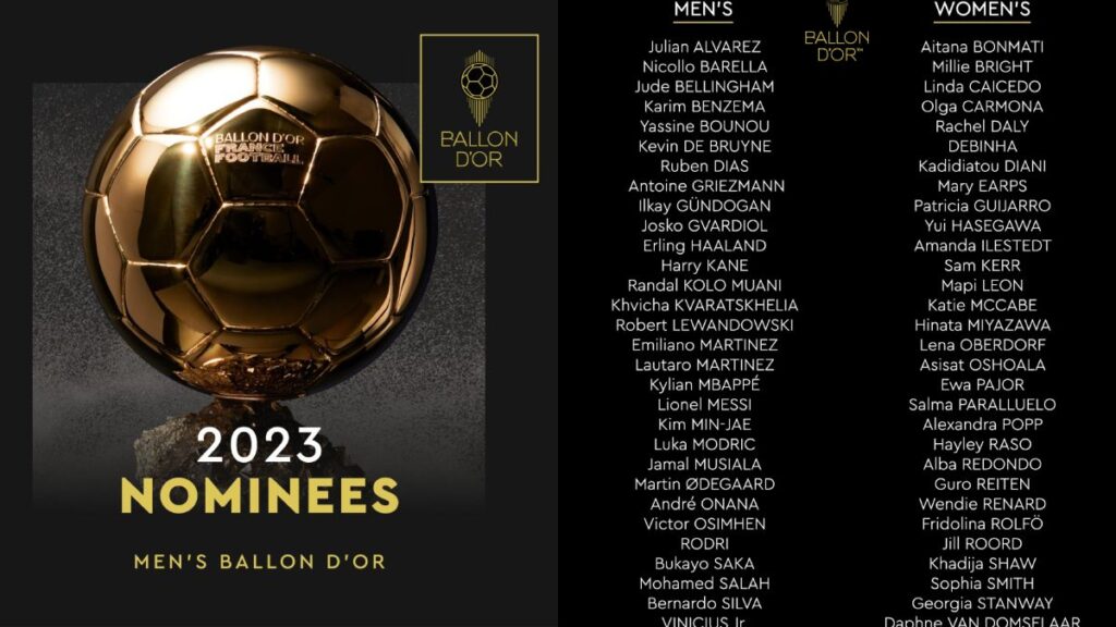 Messi y Haaland encabezan la lista de nominados al Balón de Oro 2023