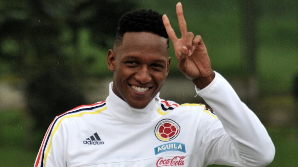 Yerry Mina, en un entrenamiento de la Selección Colombia. - Vizzor Image.