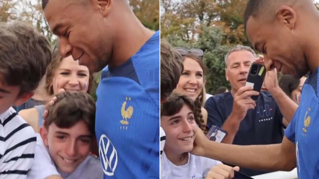 Mbappé con aficionado