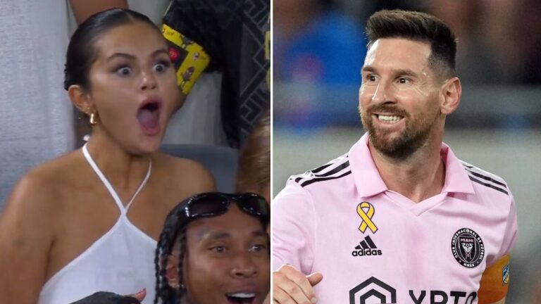 ¡Con la boca abierta! Selena Gomez y su viral reacción al ver a Lionel Messi en el LAFC vs Inter Miami