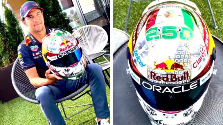 ¡Viva México! Checo Pérez lucirá casco especial para celebrar sus 250 participaciones en la Fórmula 1