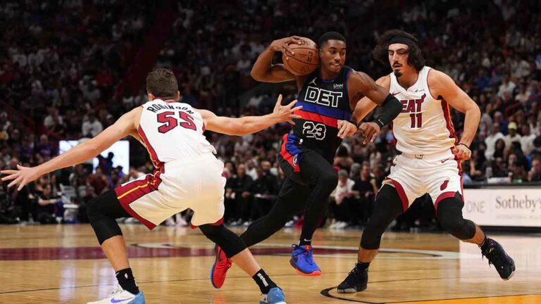 Miami Heat sobrevive ante Pistons en el debut de Jaime Jaquez Jr en la NBA
