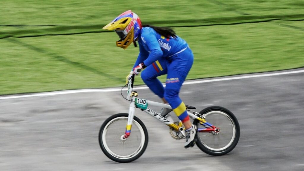 Mariana Pajón en la Copa del Mundo de Ciclismo BMX.