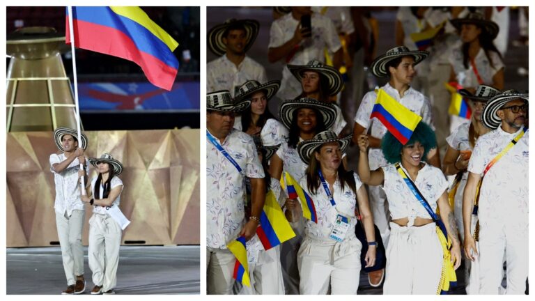 Así fue el desfile de Colombia en la inauguración de los Juegos Panamericanos: Jenny Arias y Miguel Trejos, los abanderados