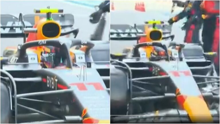 La frustración y desilusión de Checo Pérez tras abandonar el Gran Premio de México