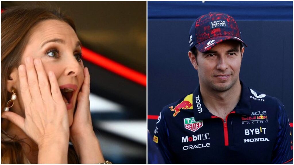Drew Barrymore conoce a Checo Pérez | Reuters: Beal, X: @redbullracing