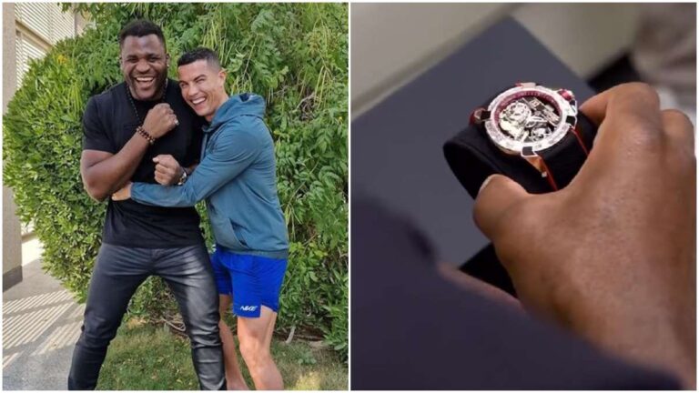 Francis Ngannou se emociona al recibir un regalo de Cristiano Ronaldo de más de 100 mil dólares
