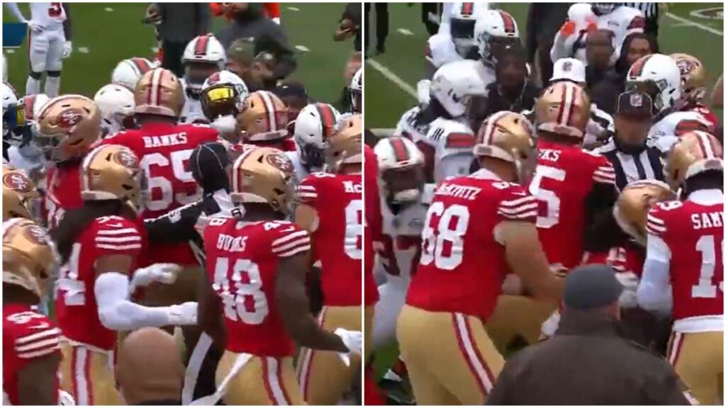 La pelea campal entre los Los 49ers y los Browns | Captura de Pantalla
