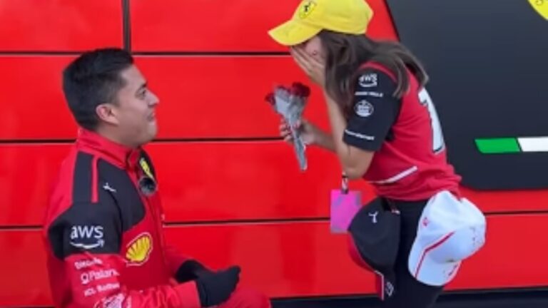 ¡Le da el ‘sí’! Aficionado de Ferrari le propone matrimonio a su novia en el paddock del GP de Estados Unidos