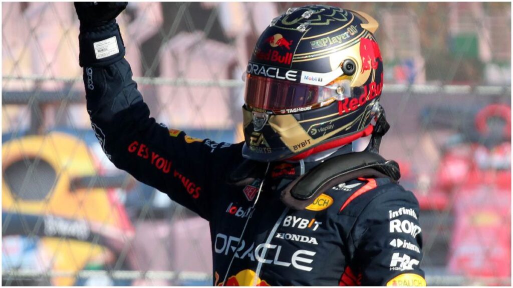 Max Verstappen festeja en el Gran Premio de México| Reuters; Romero